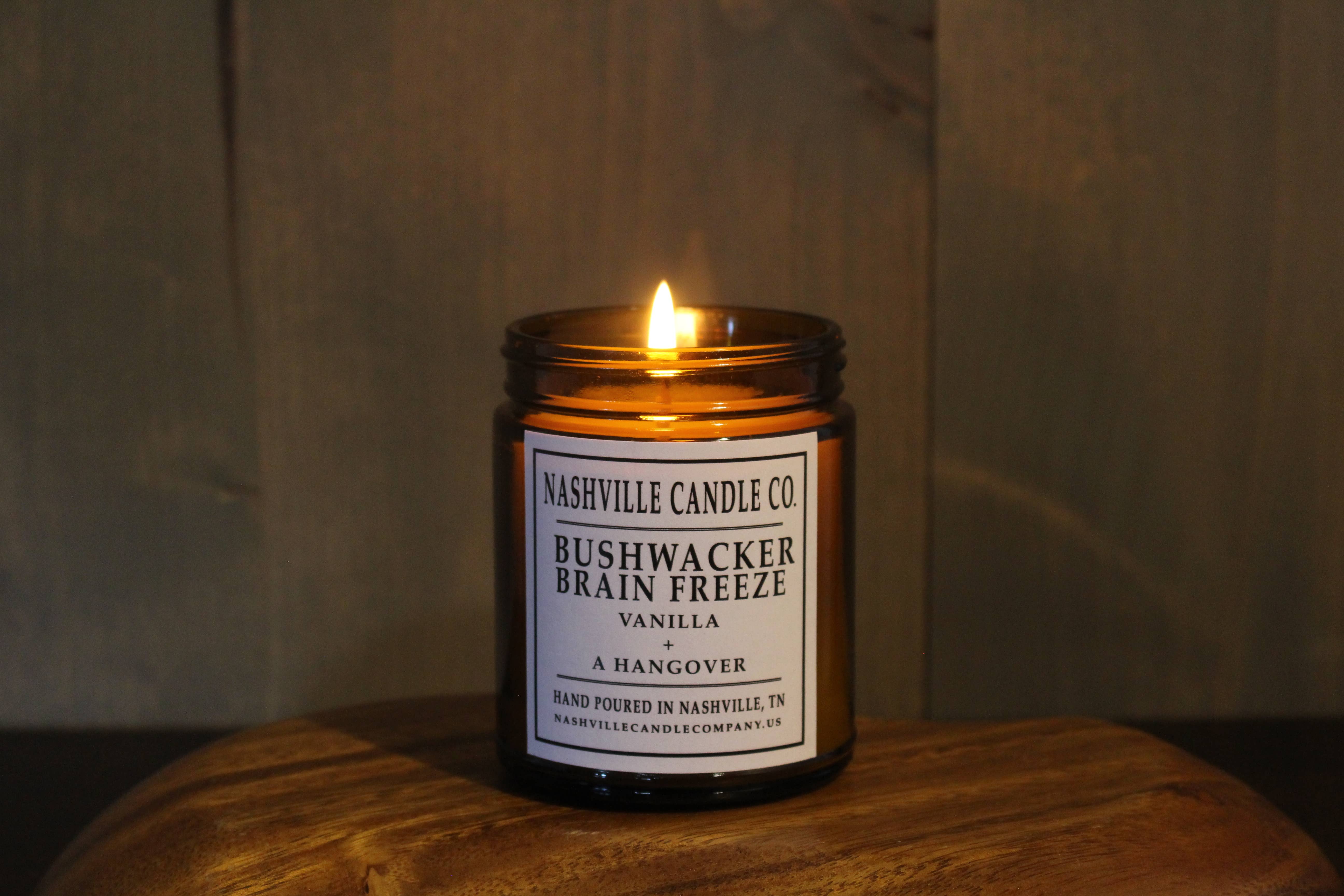 Nashville Candle Company – Engroshandel Glaslys – Bushwacker Brain Freeze │ Vanilla + En tømmermænd