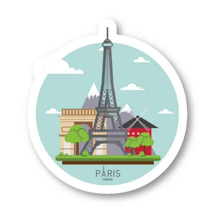 Paris Paris France 3 Pack - Set of 2.5, 3 and 4 Inch Vinyl Laptop Stickers - Paris France for Laptop, Phone, Water Bottle, Car & More Decal (3 Pack) for wholesale by FunPopStickers