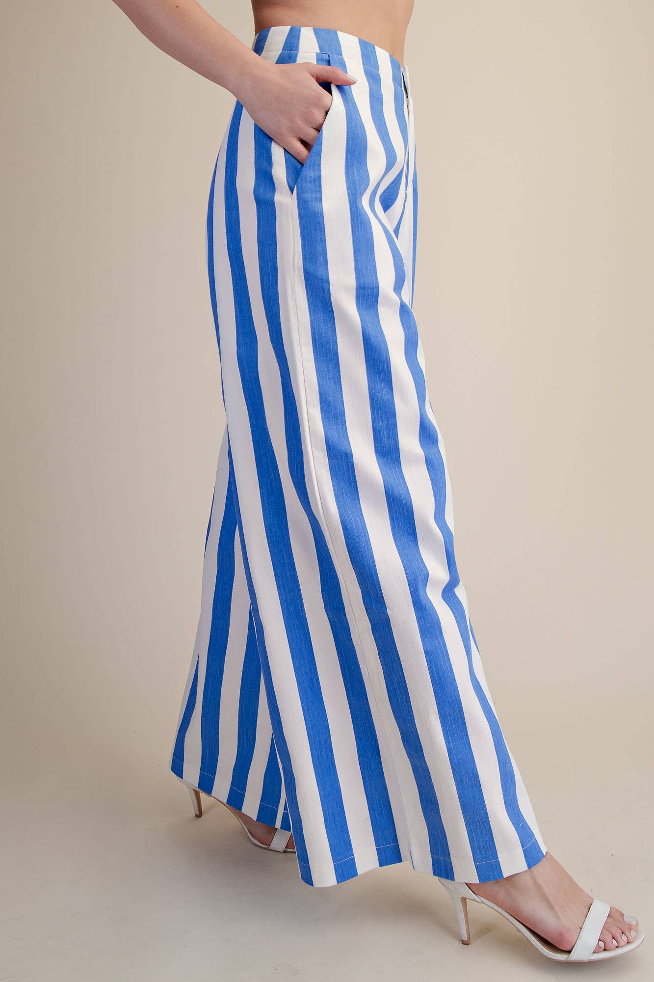 Glam - Wholesale Pants - Women's - Mid-Rise Wide Leg Stripe Pants11