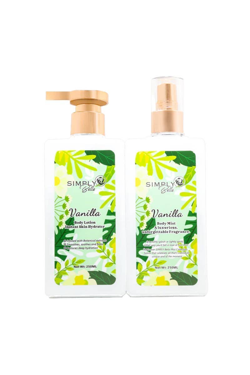 PINEAPPLE Beauty – Conjunto de banho e corpo por atacado – Conjunto de Loção Corporal e Névoa Corporal Simply Bella SLBM003 Baunilha - 42