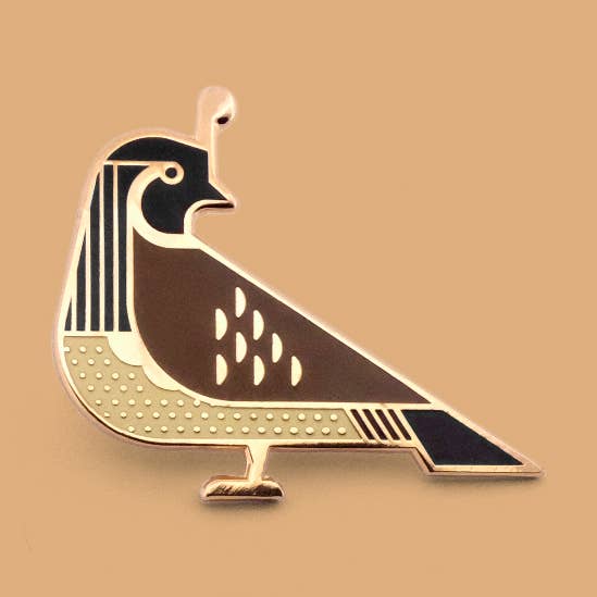 Gambelkwartel Harde Emaille Reversspeld voor wholesale door Lost Lust Supply