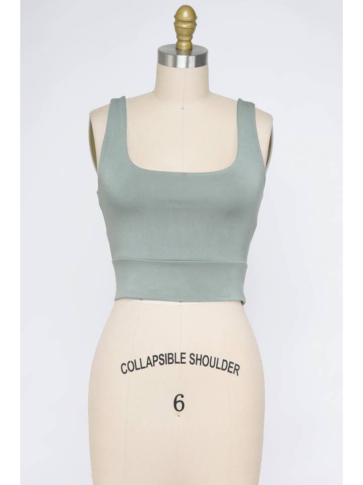 Final Touch - Wholesale Knit Top - Women's - Square Neck Fitted Crop Top - T1685950