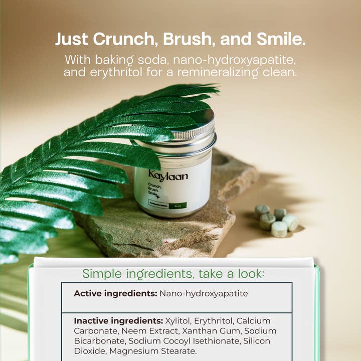 Kaylaan Toothpaste and Mouthwash Tablets - Wholesale Toothpaste - Kaylaan Neem Toothpaste Tablets –Fluoride-Free Tin (90 Tabs)2