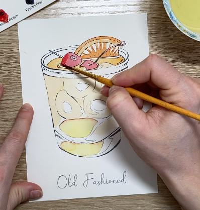 Emily Marie Watercolors - Wholesale DIY Craft Kit - Watercolor Date Night Kit: Old Fashioned Cocktail4