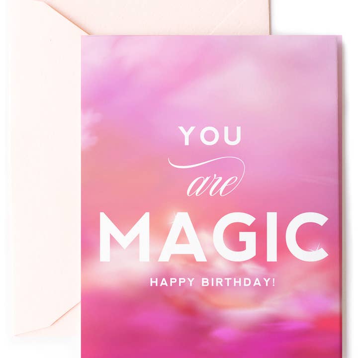 Kitty Meow Boutique - Wholesale Birthday Card - You Are Magic, Pink Barbie Happy Birthday Greeting Card