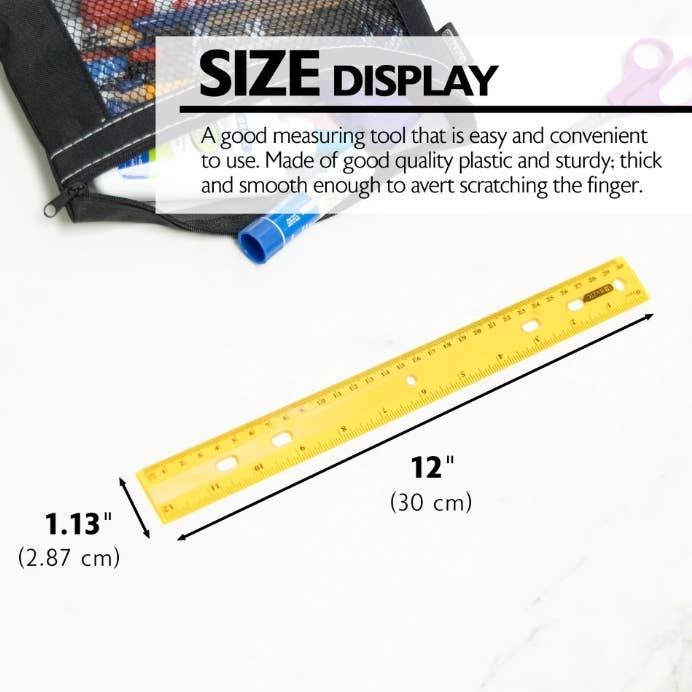 USA HomeMax - Wholesale Crayons – Child & baby - 12" (30cm) Jewel Tones Color Ruler1