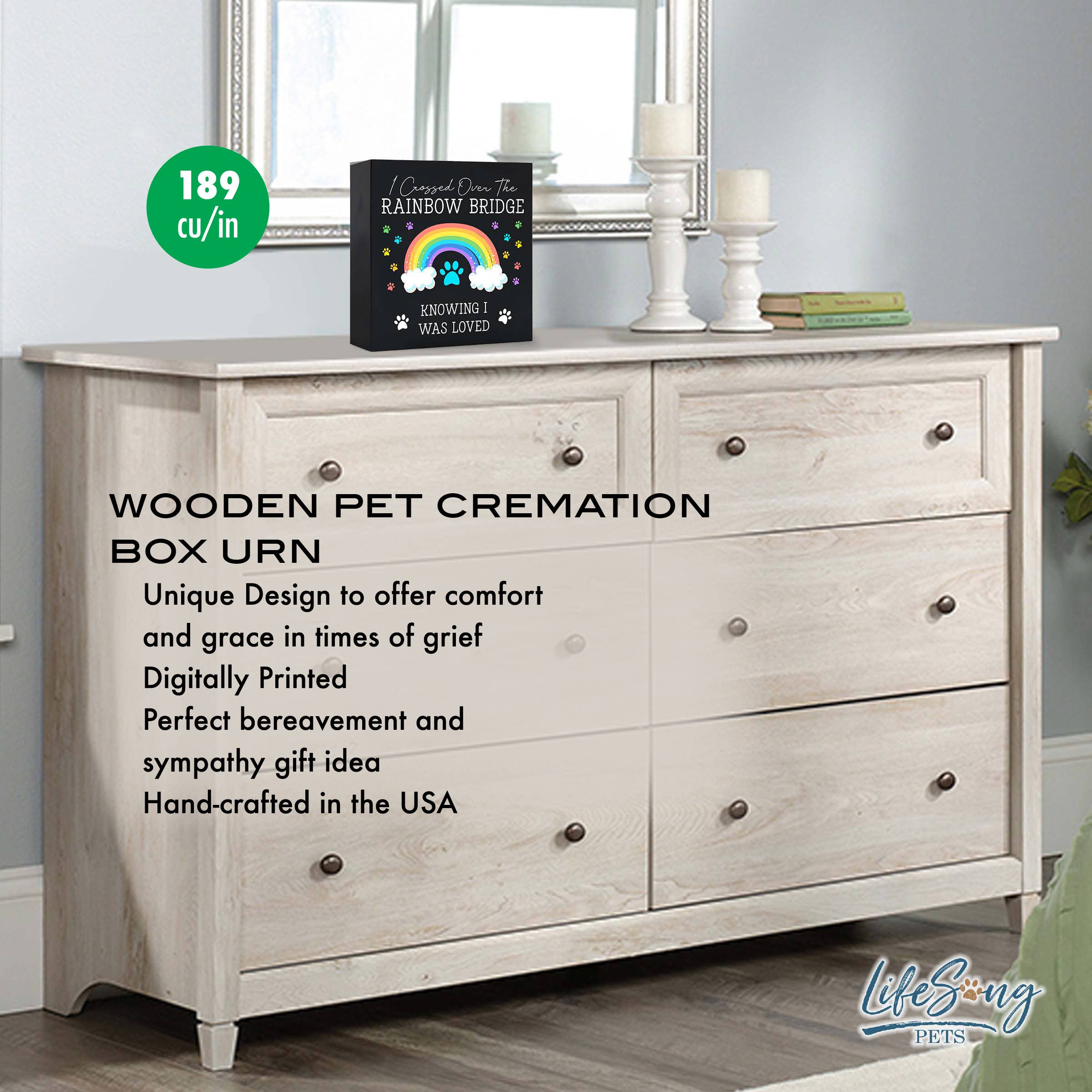 LifeSong Milestones - Wholesale Urn - Rainbow Bridge Shadow Box Urn Pet Memorial5