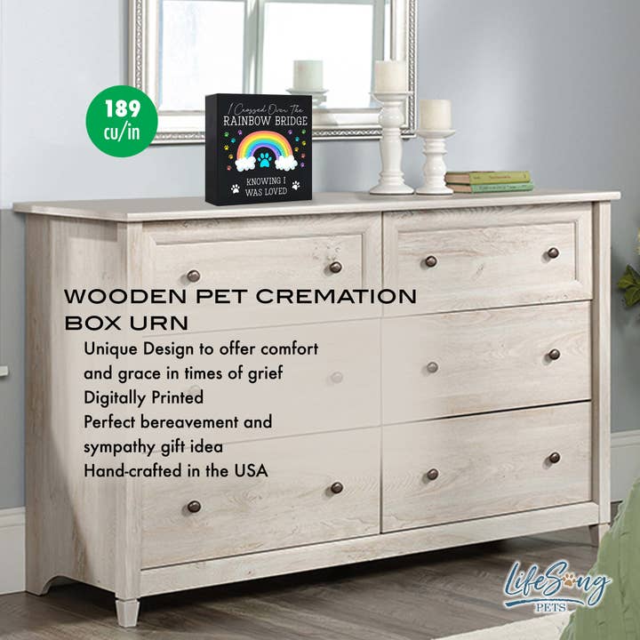 LifeSong Milestones - Wholesale Urn - Rainbow Bridge Shadow Box Urn Pet Memorial5