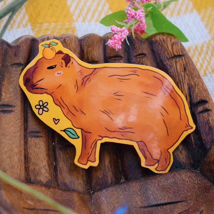 Pegatina capibara, kawaii, pegatina de vinilo impermeable para venta al por mayor de Toadstool Creations