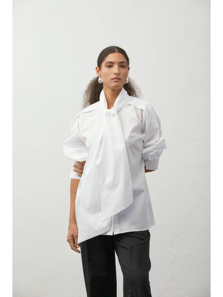 White Knot-detail shirt for wholesale on Faire1