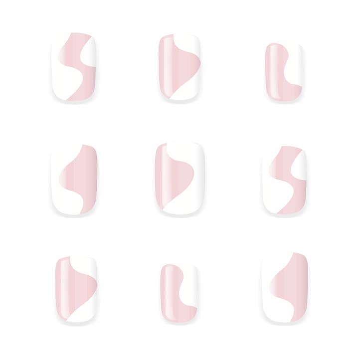 LÓA NAILS Ready For Frosé - Kurz oval quadratische Press-On Nägel in Nude & Weiß für den Großhandel von LÓA NAILS