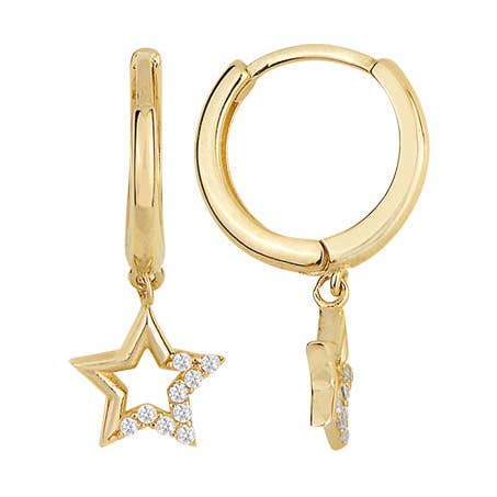 STAR DIAMOND HUGGIE HOOPS for wholesale by Sestra Jewelry