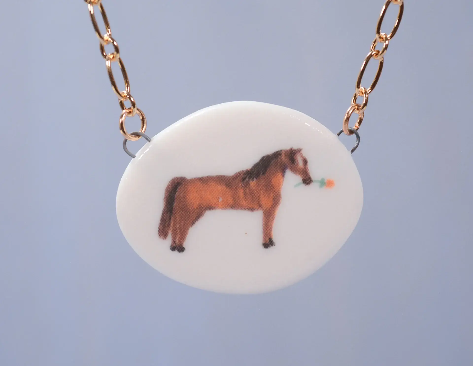 Juice Ceramics Handmade Pottery and Jewelry - Wholesale Pendant/Charm Necklace - Horse Portrait Necklace0