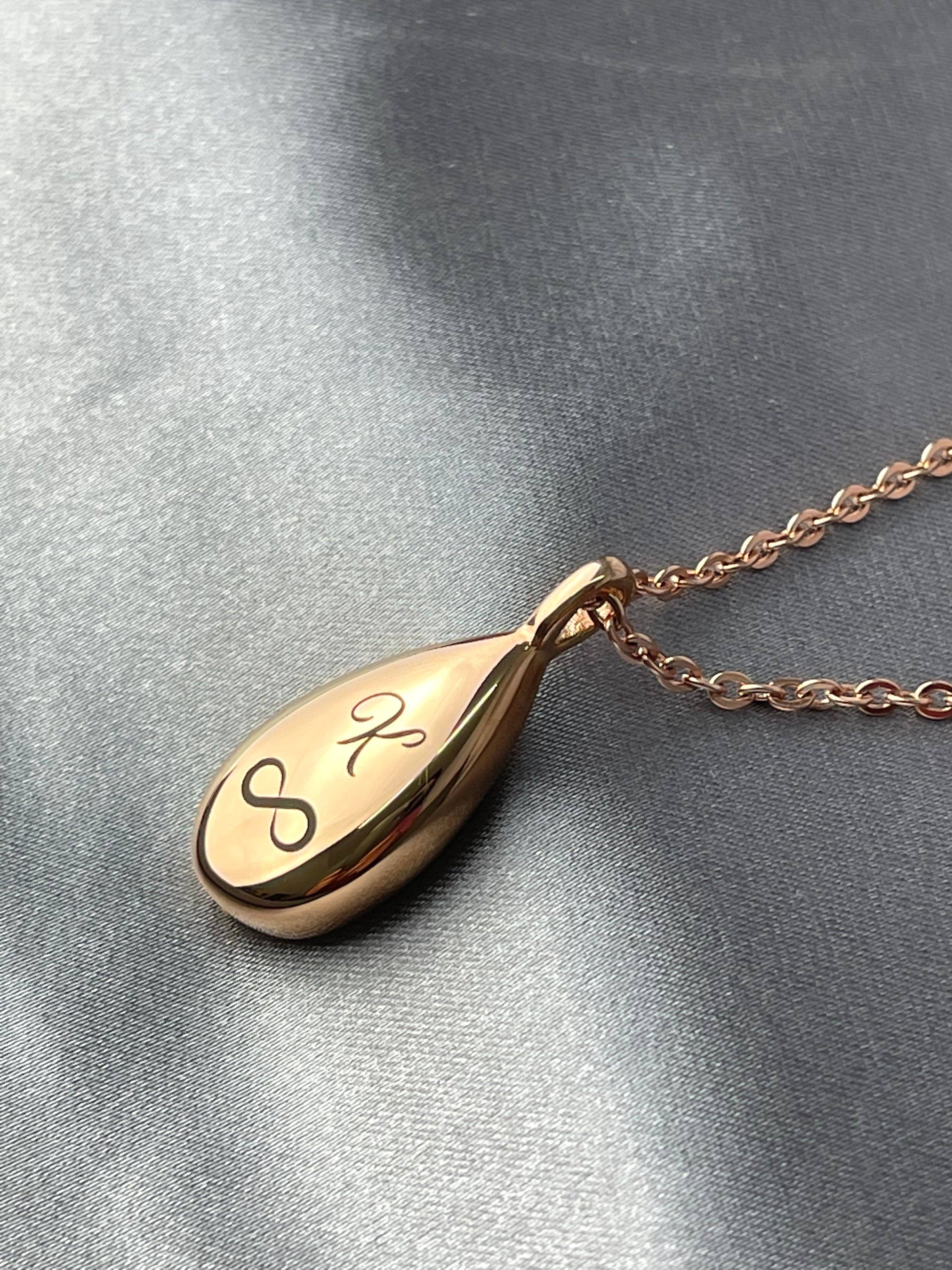 MadamLili - Wholesale Pendant/Charm Necklace - Urn ash cremation rose gold stainless steel necklace10