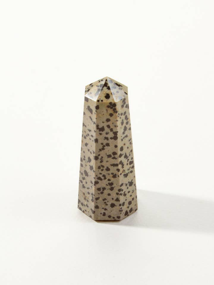 Dalmatian Jasper Crystal Tower Curio for wholesale by Luna Norte