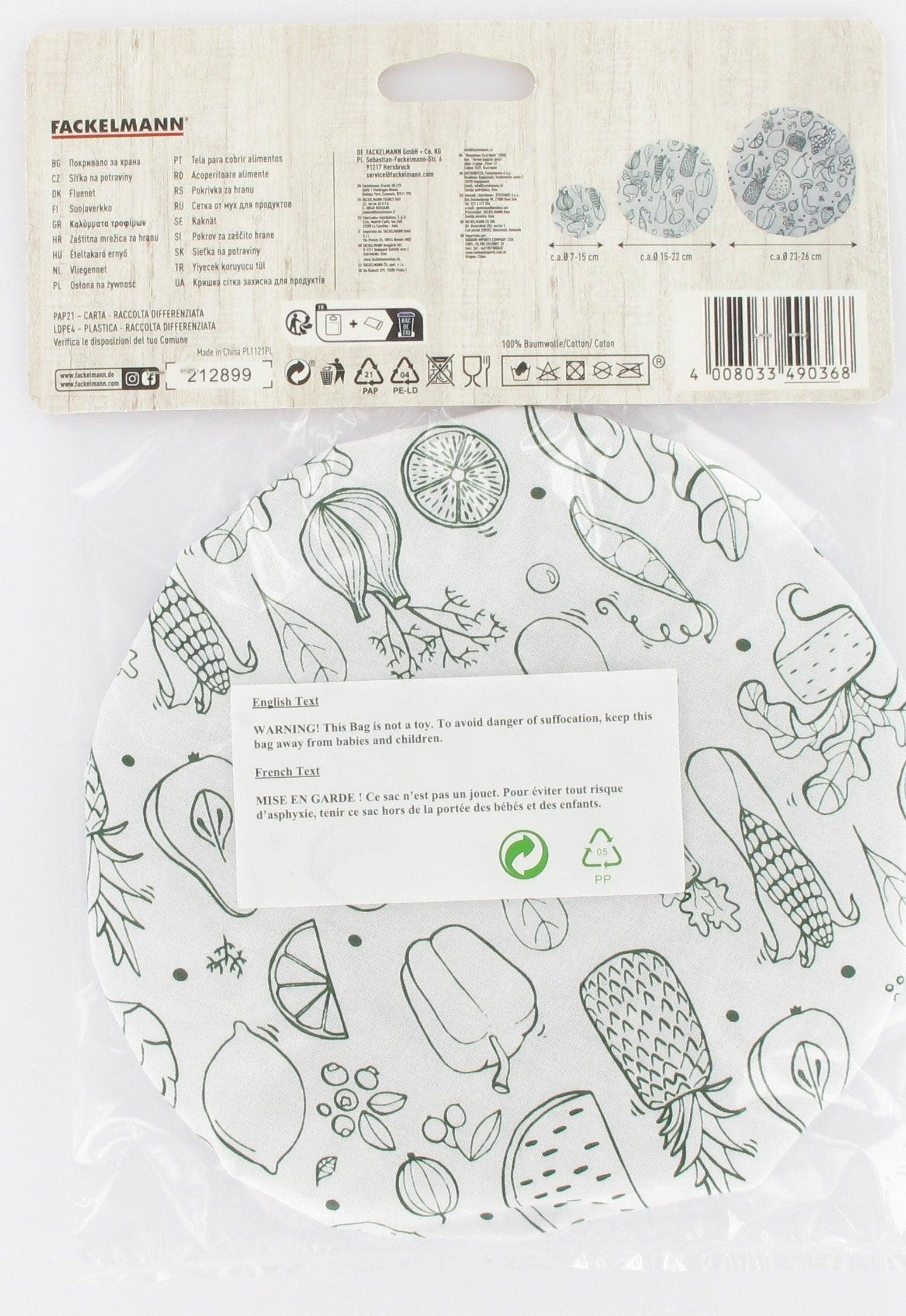 Fackelmann - Wholesale Food Storage Wrap/Bag - Set of 3 reusable stretch films in Eco Friendly cotton3