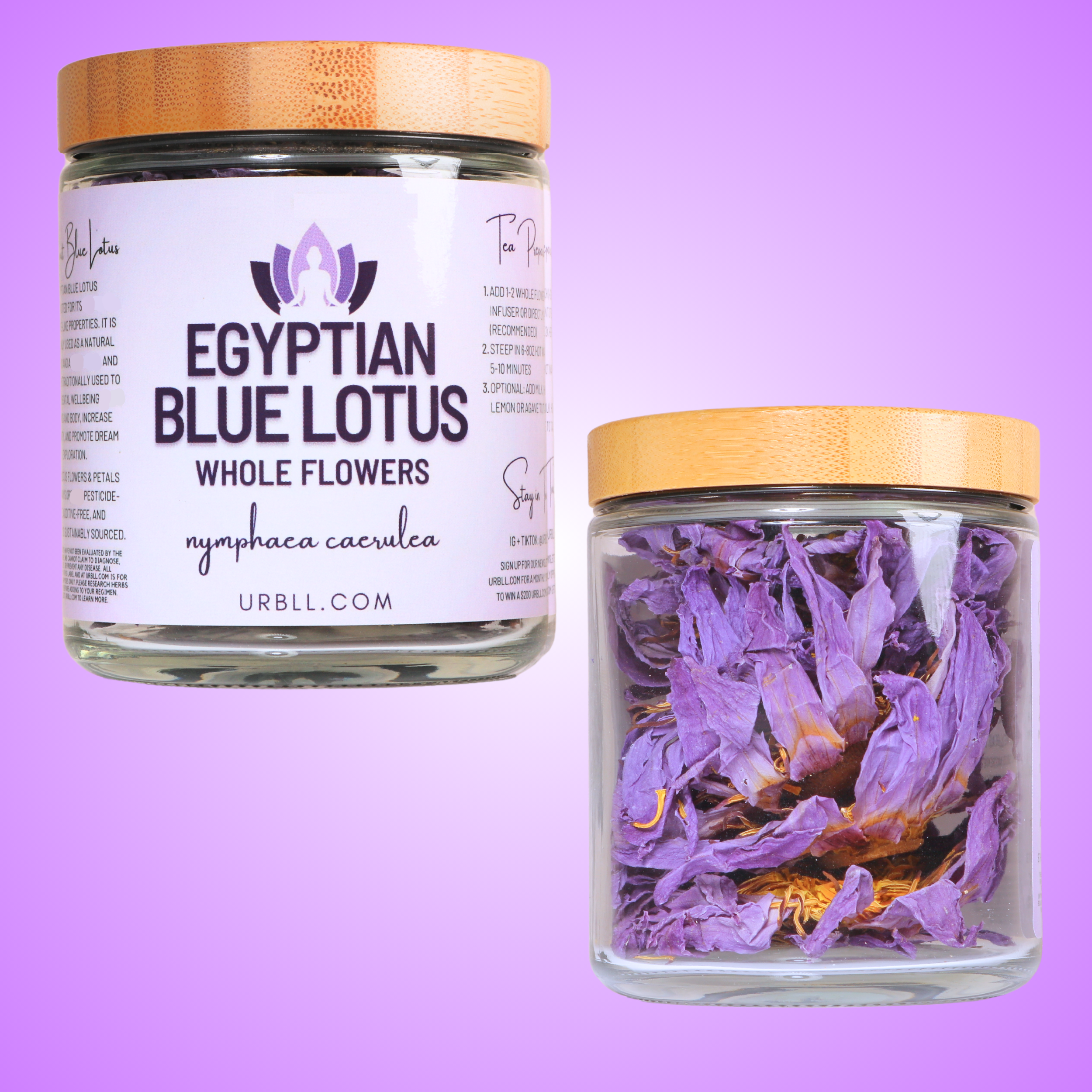 Urbll – wholesale Löst te – Egyptisk blå lotus • Hela blommor2