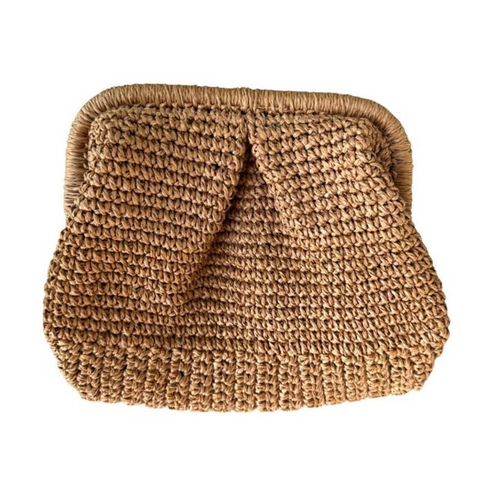 Raffia Cloud Clutch for wholesale by Sea Marie Designs