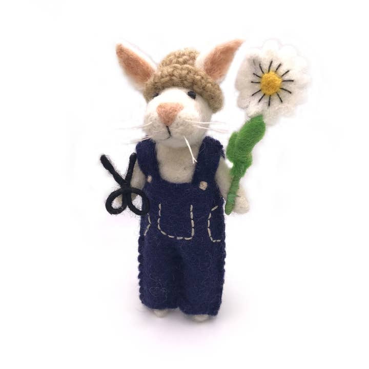 Pasqua - Decorazione a forma di coniglietto con margherita e cesoie, 6 per la vendita all'ingrosso da parte di Amica Accessories Ltd