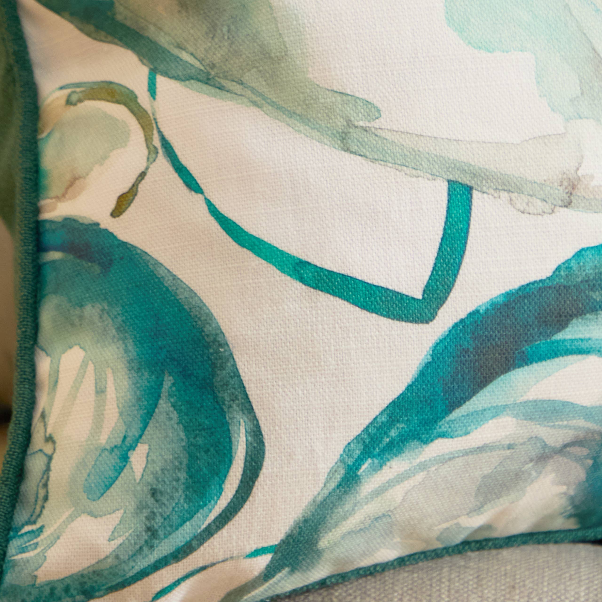 Mussel Shells Printed Piped Cushion Marine for wholesale on Faire4