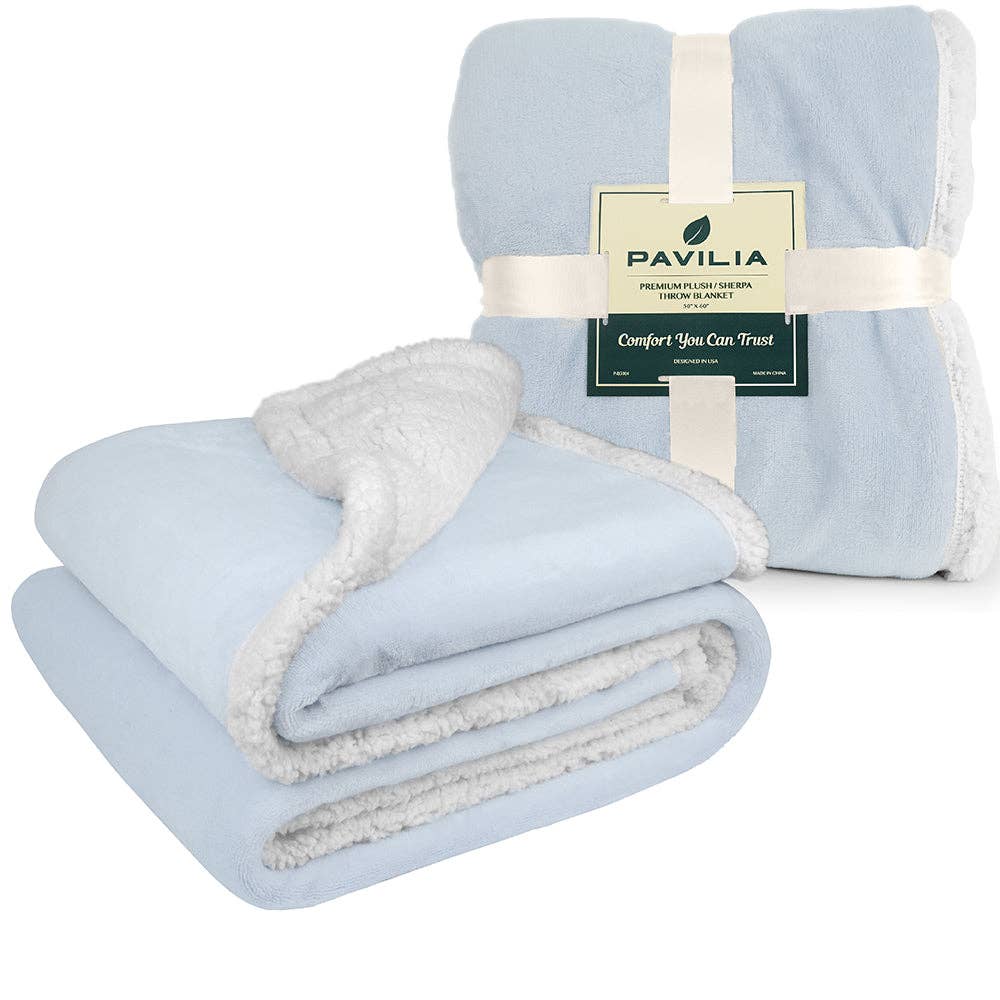 Pavilia – Manta para sofá por atacado – Cobertor Premium Sherpa Fleece32