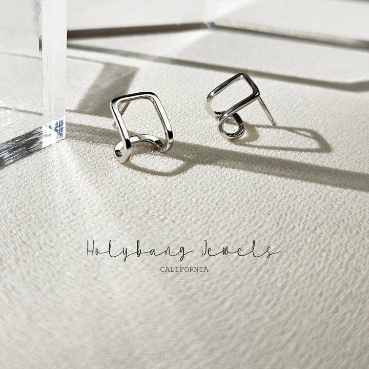 SQUARE STUD EARRINGS - E-ST1406 / E-ST1405 for wholesale by HolyBang Jewels