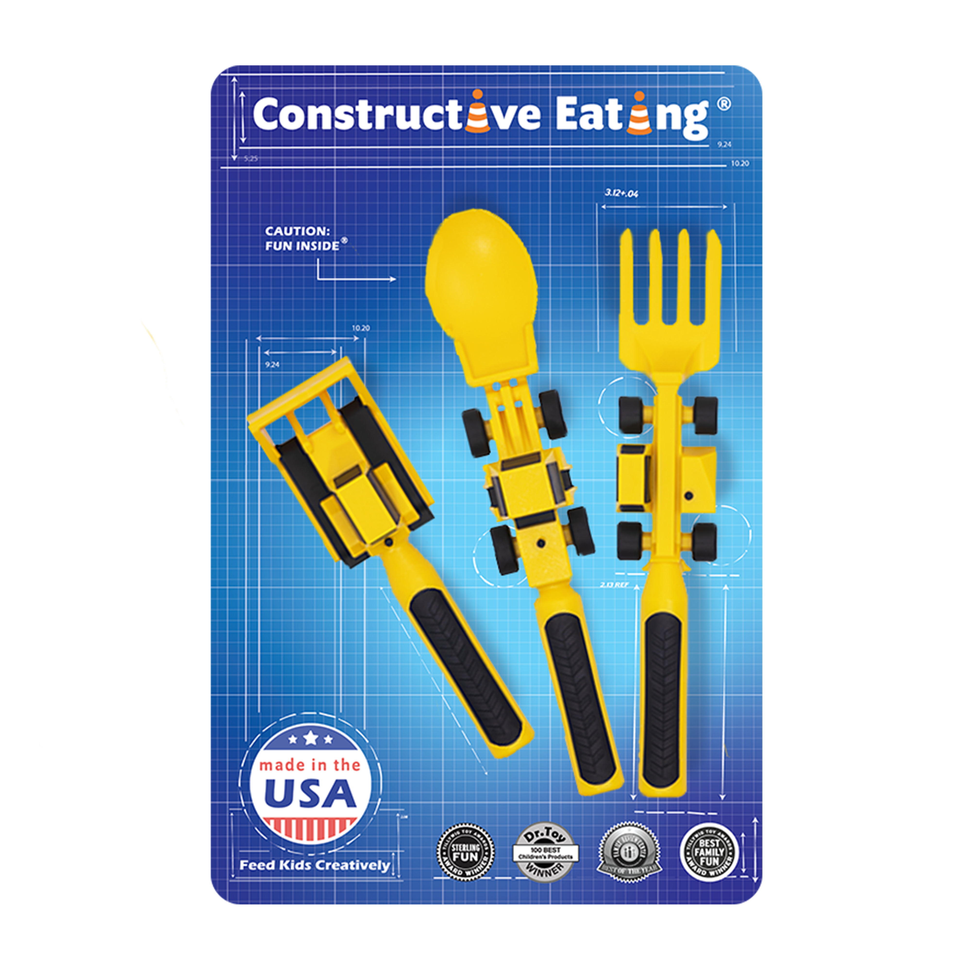 Constructive Eating - Wholesale Flatware Set - Kids & Baby - Set of 3 Construction Utensils5