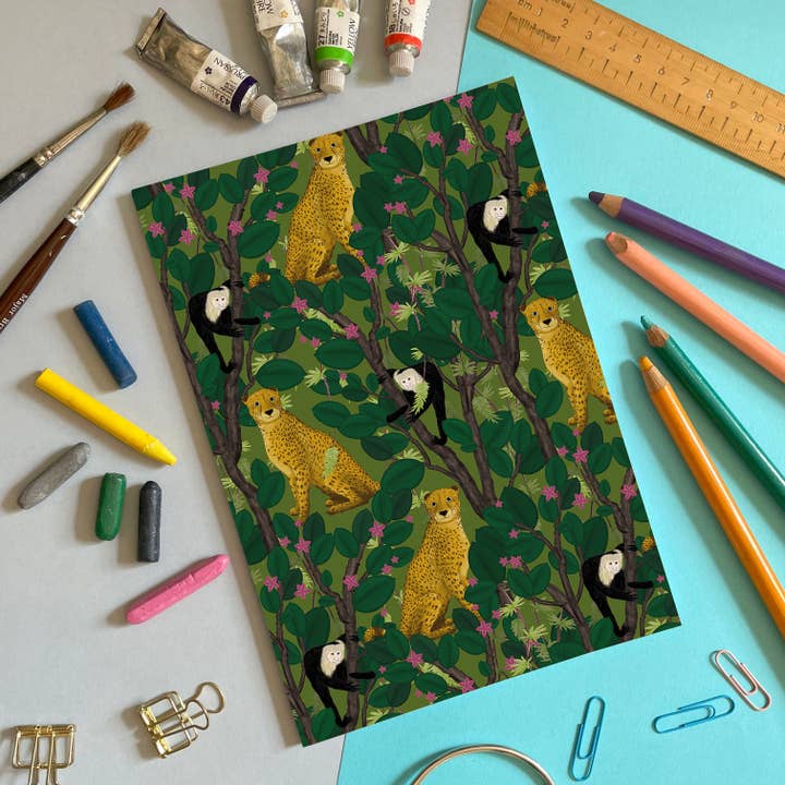 Libreta A5 de guepardos y monos para venta al por mayor de Lydia Meiying
