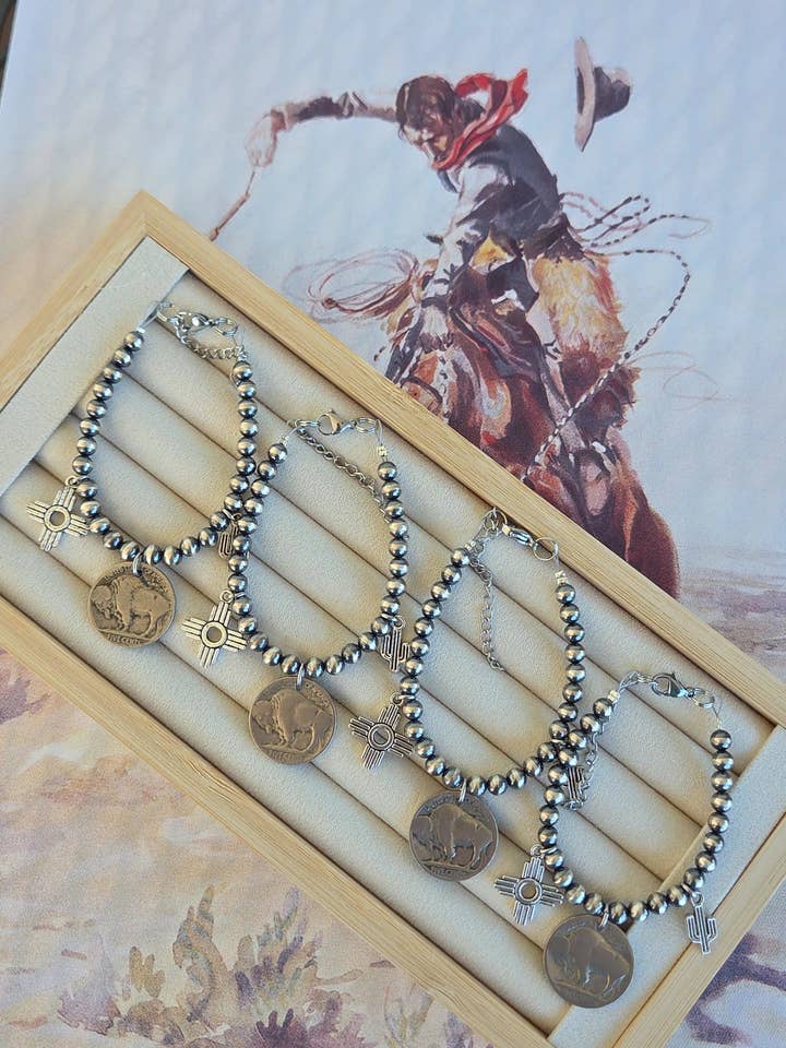 Outlaw charm bracelet for wholesale by The peachy cactus boutique