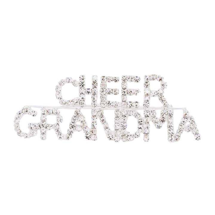 CHEER GRANDMA Rhinestone Brooch for wholesale by LA Jewelry Plaza