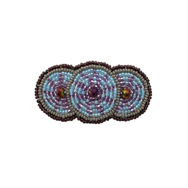 Pichincha - Wholesale Barrette - Women's - Small Beaded 3 Circle Seed Bead Barrette Hair Clip6