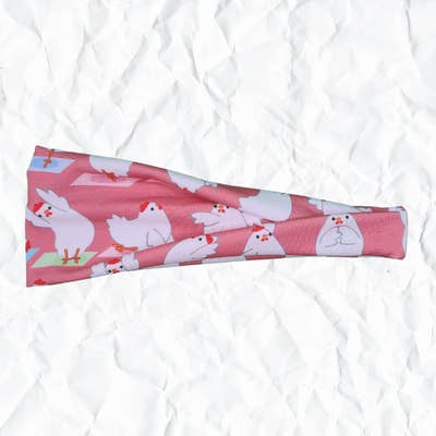 Chicken Yoga on Pink for wholesale by Fitness Fox Headbands