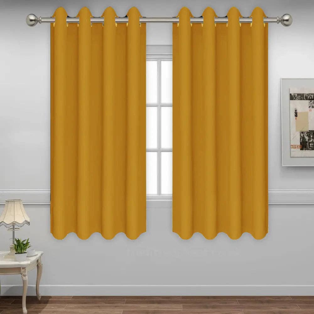 The Fitted Sheets – wholesale Curtain – Ochre Thermal Blackout Curtains – Vogue Eyelet , 2 Panels8