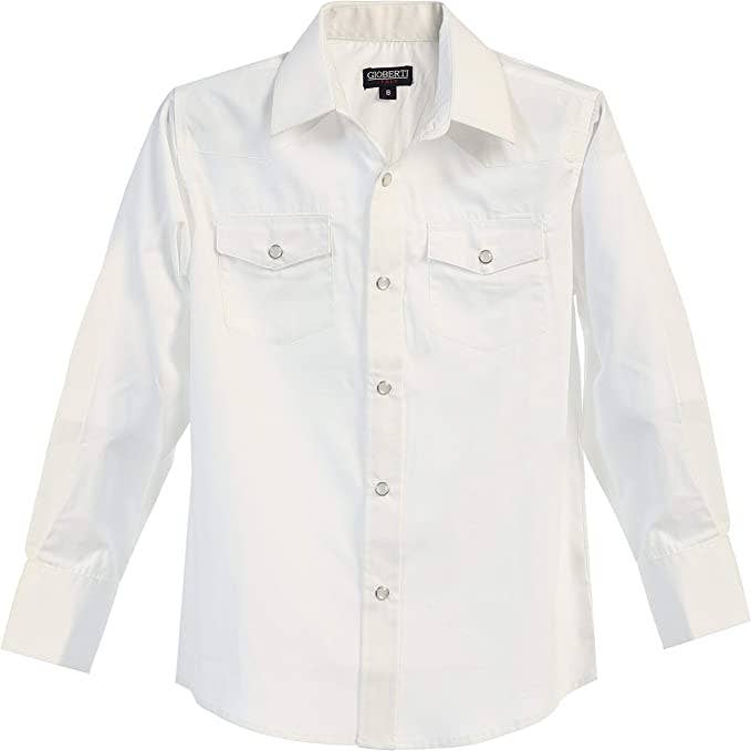 b-one inc - Wholesale Button Down Shirt - Men's - Men's Casual Western Solid Long Sleeve Shirt with Pearl Snaps GB-LS95W3