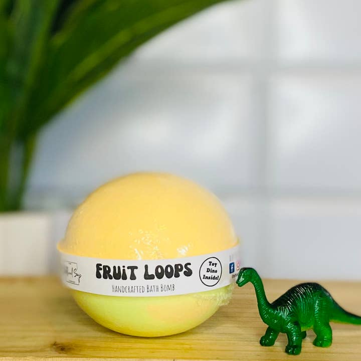 Surprise Dino Toy Bath Bomb for wholesale by The Bootheel Soap Company