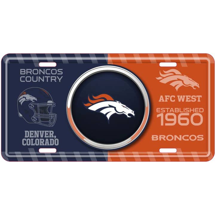 Plaque d'immatriculation Bullseye des Denver Broncos pour la vente par Signs 4 Fun