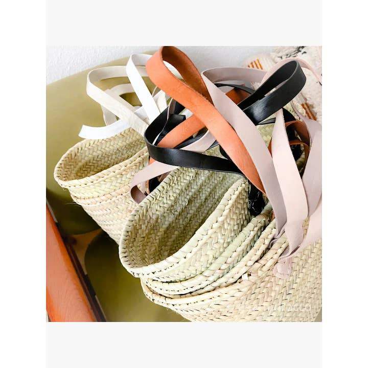 dear Morocco - Wholesale Beach Bag - READYTOSHIP Moroccan Palm leaf double handle bag M set