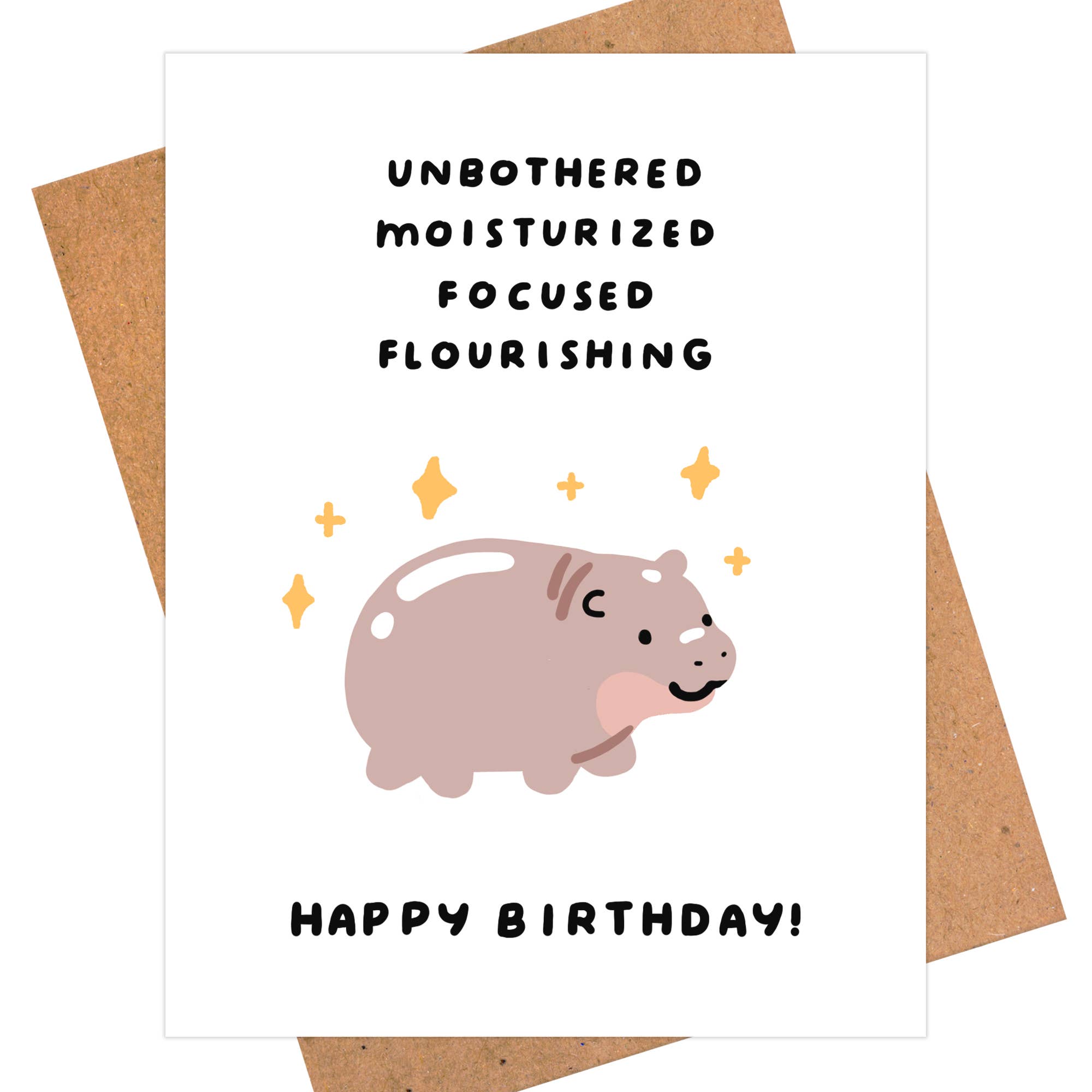 iej studio - Wholesale Birthday Card - Moo Deng Hippo Birthday Card - Self Care Love 
