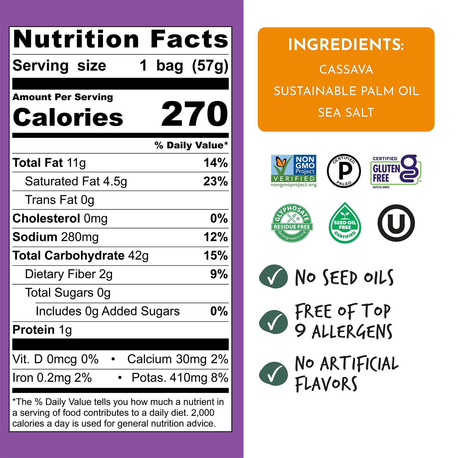 Artisan Tropic - Wholesale Chips - 2 oz Cassava Strips: Sea Salt8