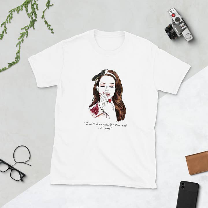 El loco del Pelo Rizo - Venta al por mayor Camiseta serigrafiada - Unisex - Camiseta Lana del Rey