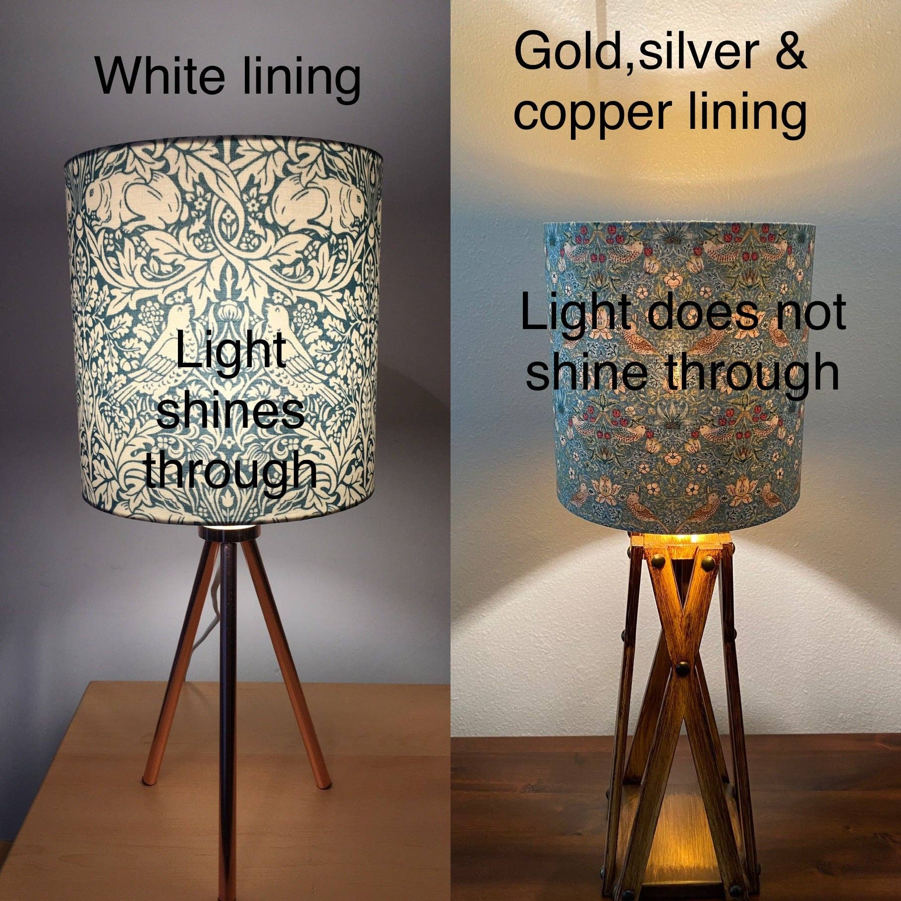 LouSeal Handmade Lampshades - Wholesale Lamp Shade - Orla Kiely Linear Stem Cool Grey Handmade Lampshade16