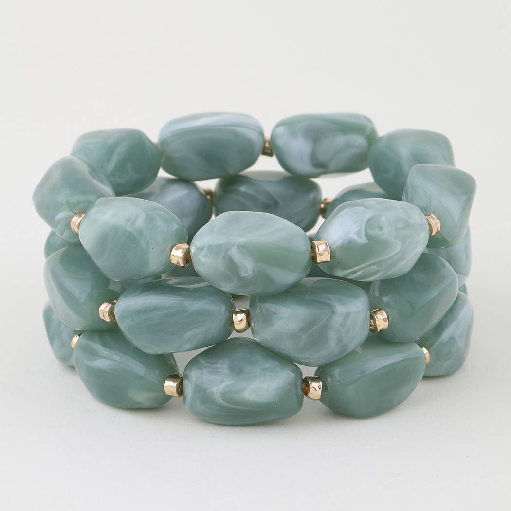 3AM BY H&D ACCESSORIES - Wholesale Beaded Bracelet - Abstract Marble Stone Beaded Bracelet2