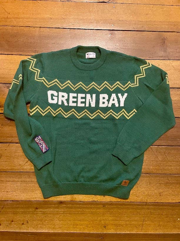 Green Bay Crew Neck Alpaca Sweater for wholesale by Campo Alpaca