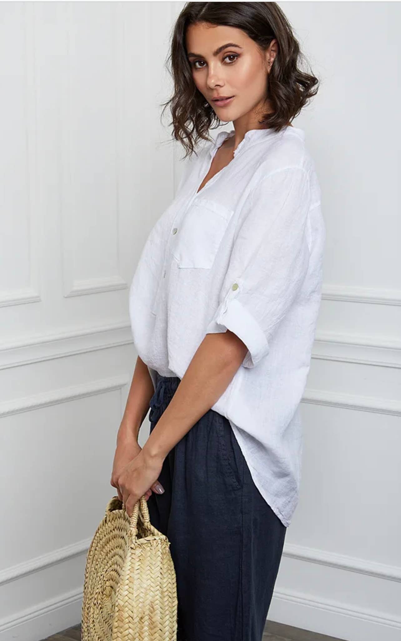 LÉA & LUC - Wholesale Button Down Shirt - Women's - 100% Linen Blouse REF. 636734