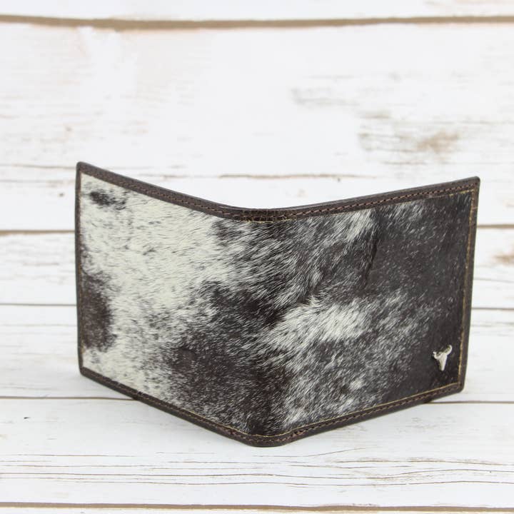 Leather Impressions Inc - Wholesale Wallet - Men's - Hair On Hide Men's Wallet With Splash Finish AB W01 Splash3