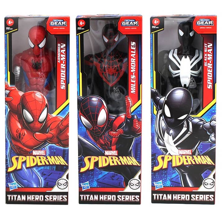 The Zoofy Group , LLC - Wholesale Figurine Toy - Kids - HASBRO 12" SPIDERMAN TITAN HEROES 3- ASST FIGURES