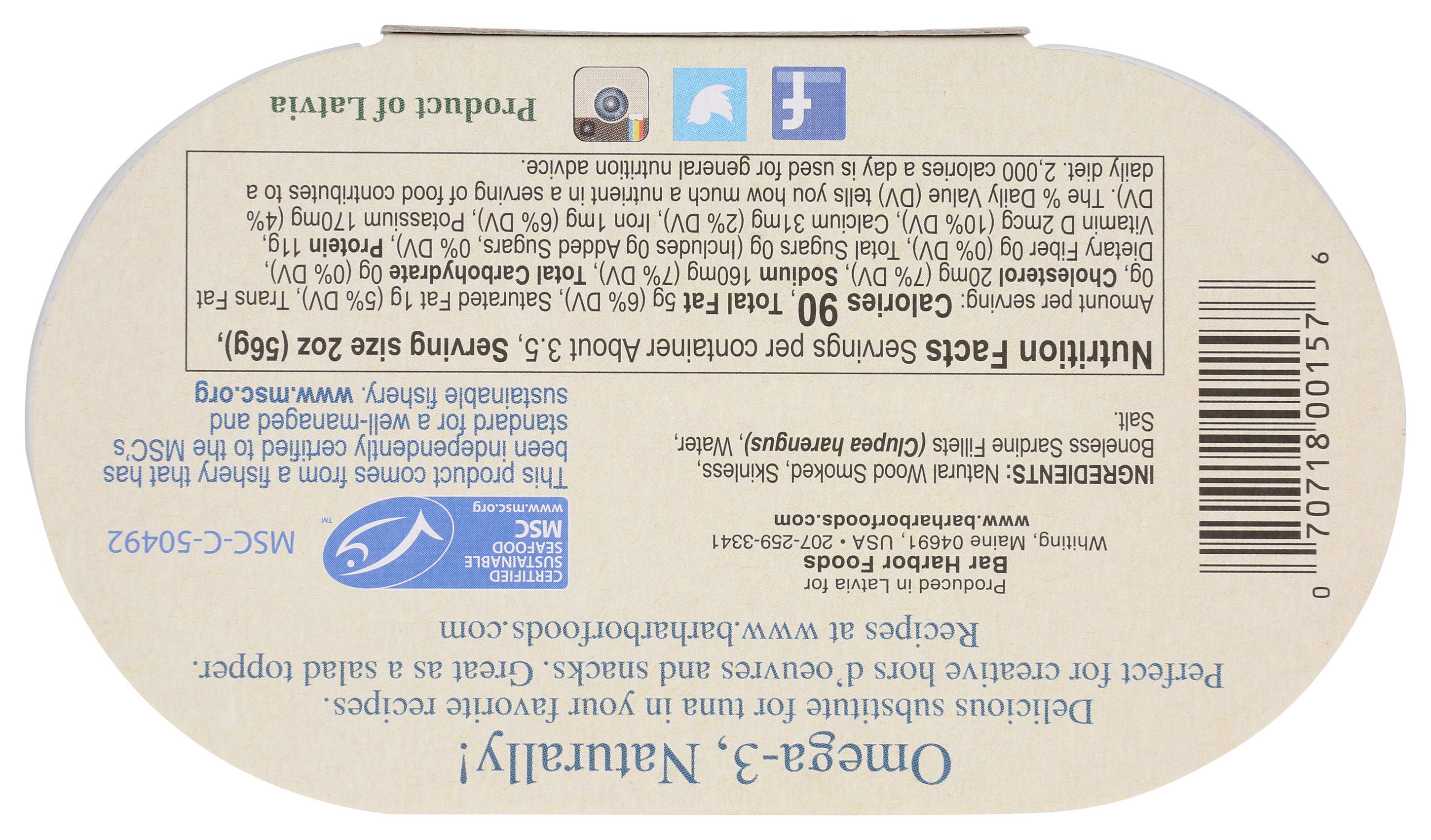 Sanniti - Wholesale Tinned Fish - BAR HARBOR  SMOKED SARDINES-SKINLESS/BONELESS3