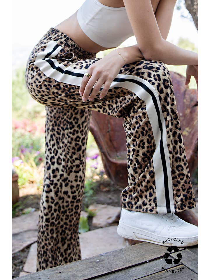 Brown Black ANIMAL PRINTED BUTTER SOFT STRAIGHT PANT for wholesale on Faire7