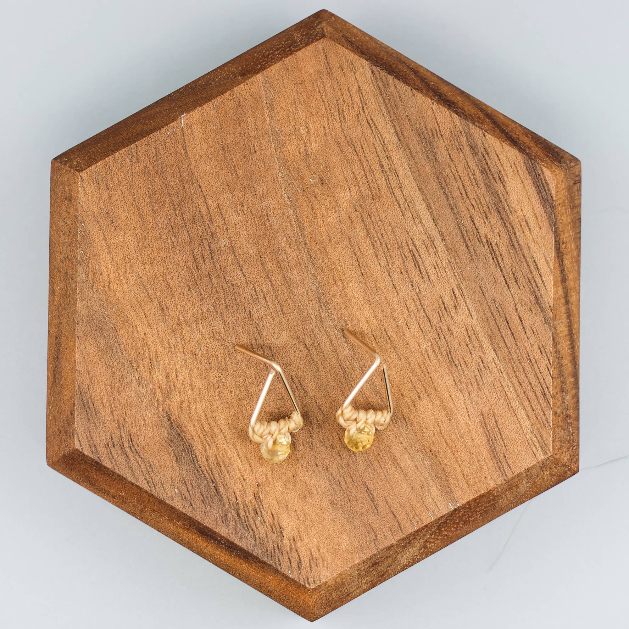 The Stitch Alliance - Wholesale Stud/Post Earrings - Citrine Stud Earrings | Gold Fill Triangle Stud | Handmade1