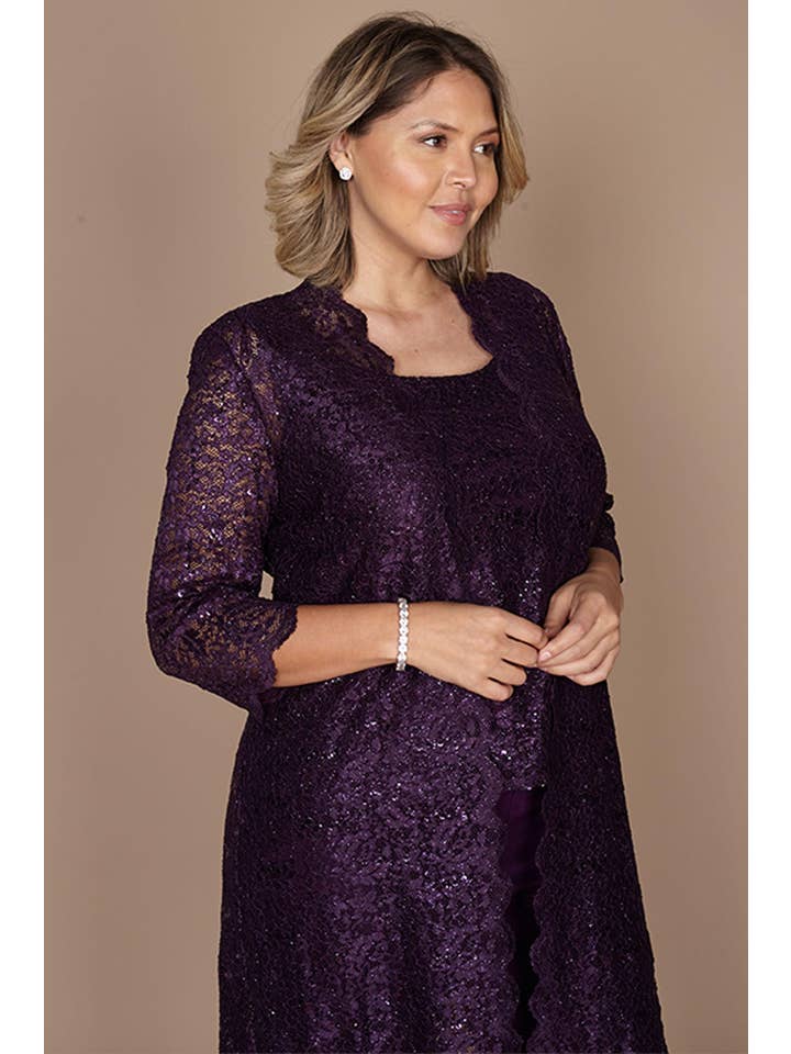 Kos Couture - Wholesale Suit Set - Women's - Plus Size Mother Of The Bride Formal Pant Suit Wholesale40